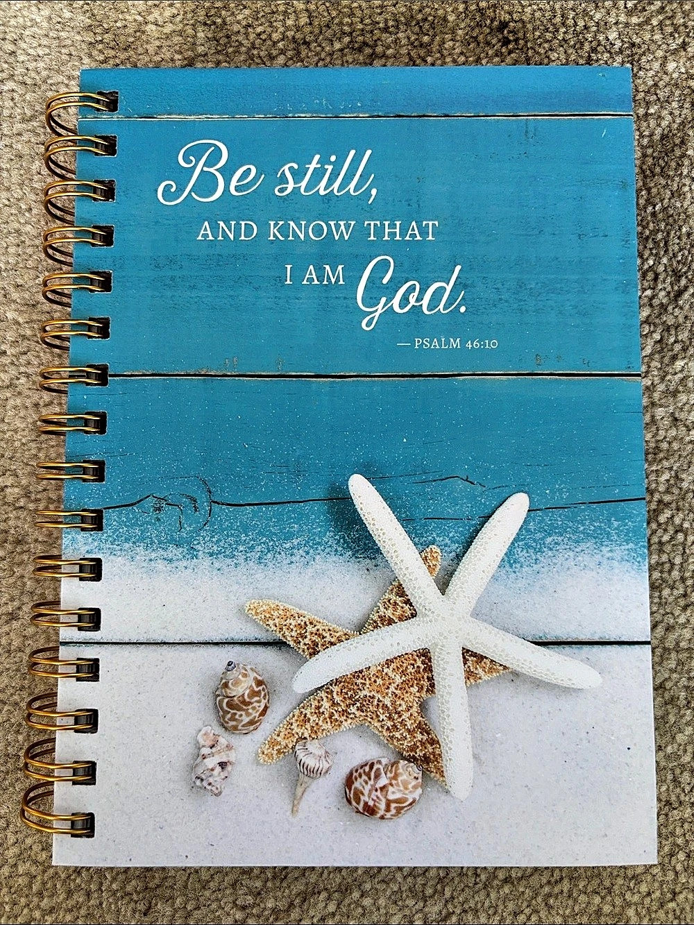NWT Be Still Nautical Spiral Journal Blue
